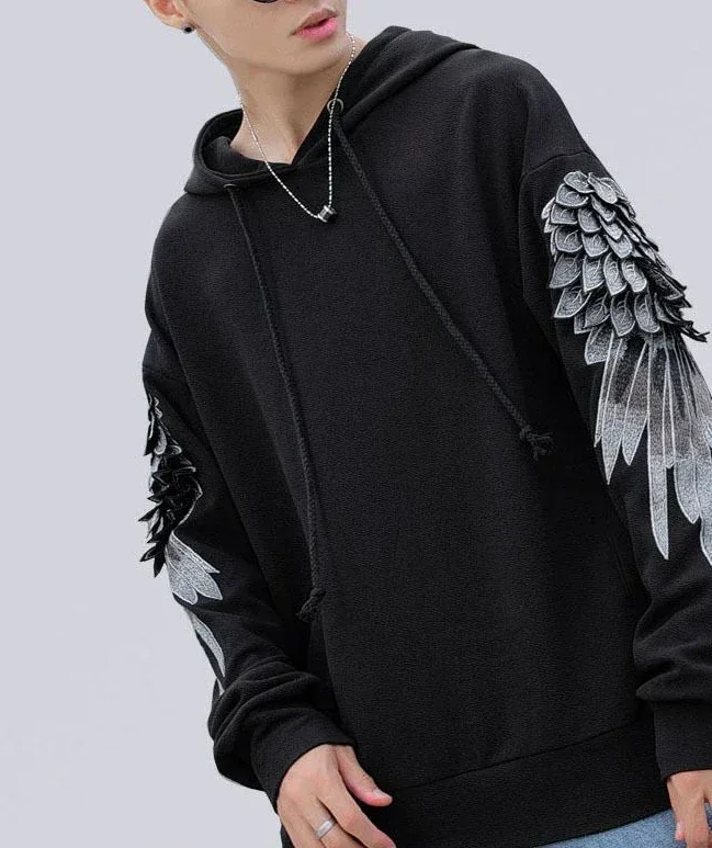 Sweatshirt for Men Hooded Embroidered Male Clothes Hip Hop Hoodies White Sweat Shirt Luxury No Brand Streetwear Autumn Cheap Emo