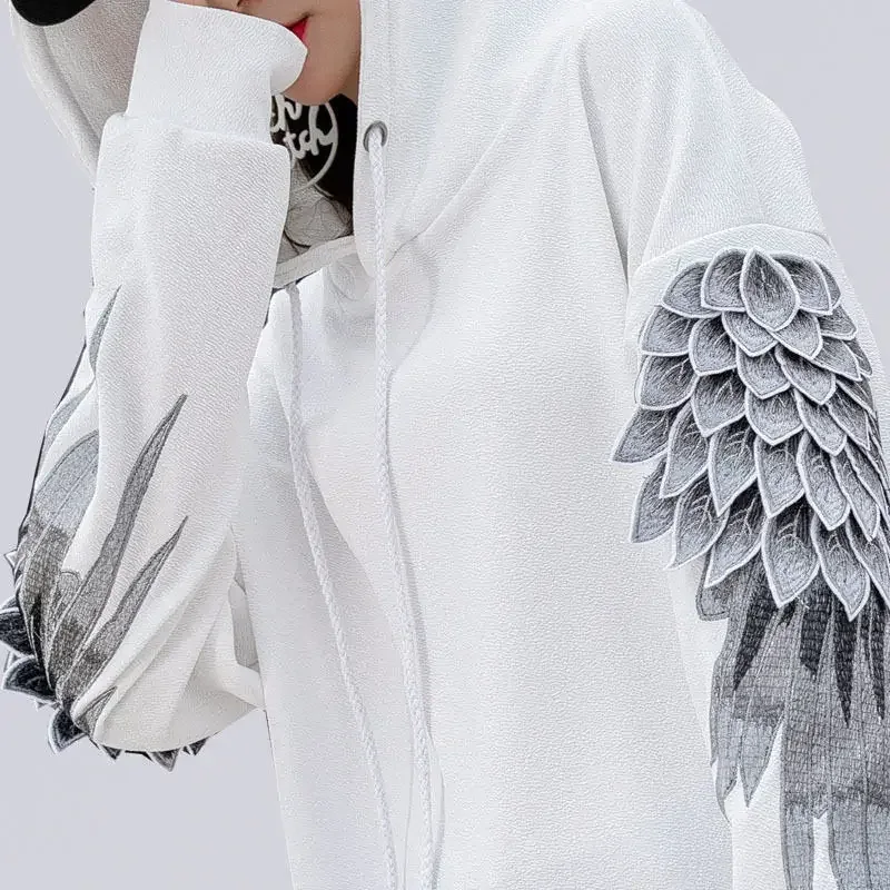 Sweatshirt for Men Hooded Embroidered Male Clothes Hip Hop Hoodies White Sweat Shirt Luxury No Brand Streetwear Autumn Cheap Emo