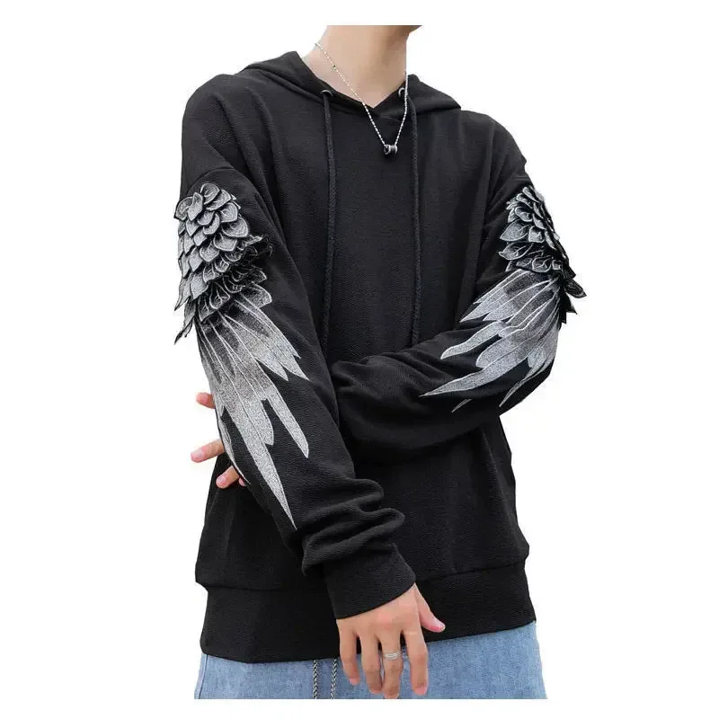 Sweatshirt for Men Hooded Embroidered Male Clothes Hip Hop Hoodies White Sweat Shirt Luxury No Brand Streetwear Autumn Cheap Emo