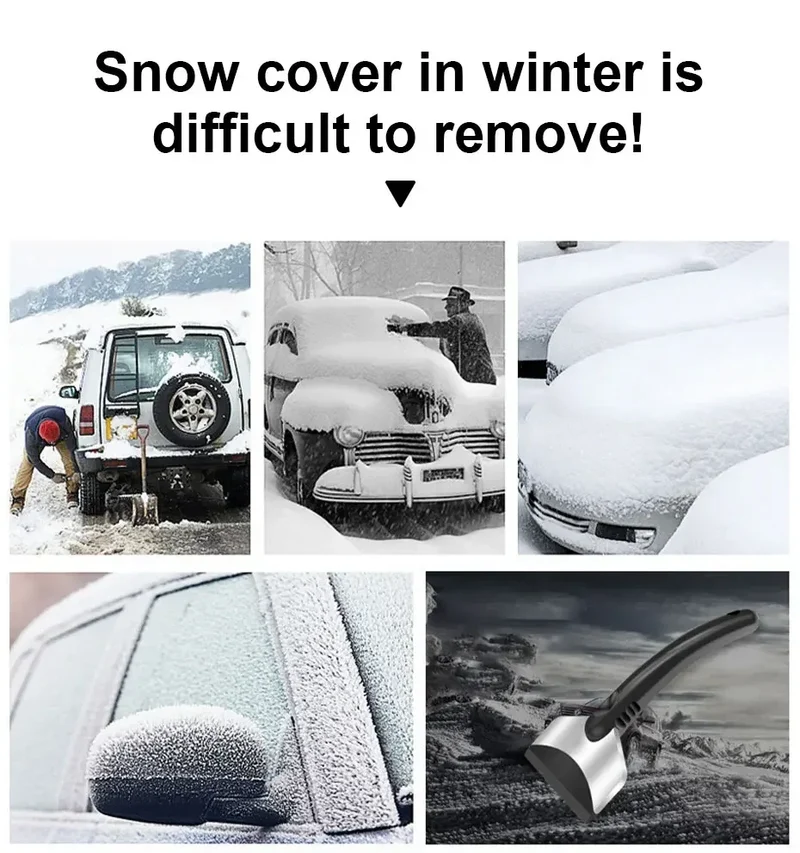 SEAMETAL Car Ice Scraper Snow Removal Shovel Winter Windshield Window Snow Cleaning Scraping Tool Auto Ice Breaker Snow Shovel