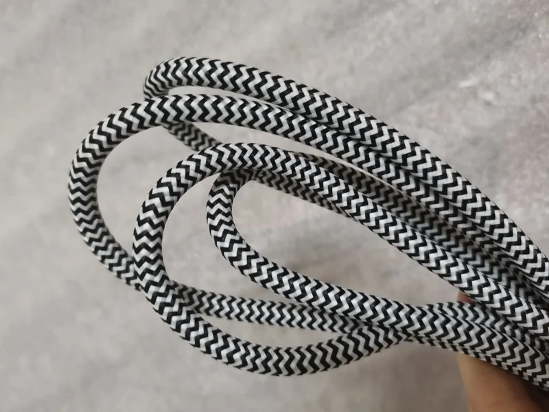2m AC 220-250V EU Power Cord with Switch Fabric Covered Electrical Power Cable For DIY Table Lamp Cord