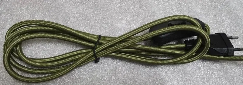 2m AC 220-250V EU Power Cord with Switch Fabric Covered Electrical Power Cable For DIY Table Lamp Cord