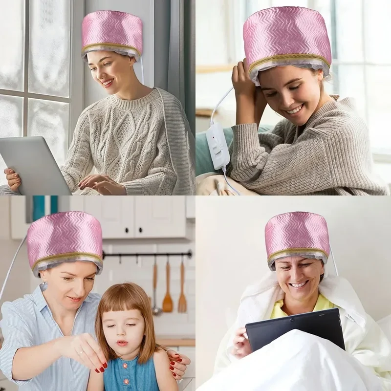 Adjustable PU+PVC Liner Hair Steamer Dryers Cap Electric Hair Heating Thermal Cap Treatment Hat SPA Home Salon Hair Styling Care
