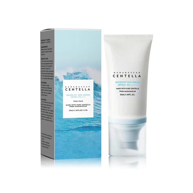 SPF50 Sunscreen Hyaluronic,Madagascar Pure Plant Essence Sunscreen Sensitive Skin, Waterproof Lasting Sunblock,Reduces Fine Lin