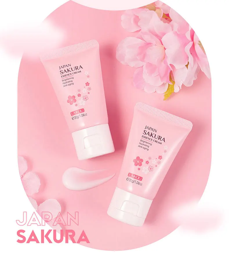 LAIKOU 30g Japan Sakura Essence Face Cream Hydrate Moisturizing Cherry Blossom Refreshing Essence Facial Lotion Korean SkinCare