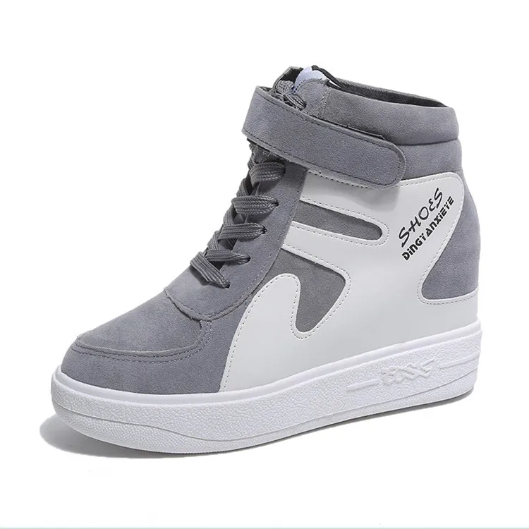 2020 Thick Platform Sneakers Casual Lace-Up Wedges High Heel Womens Shoes Outdoor Black Red Platform Vulcanize Shoes Women