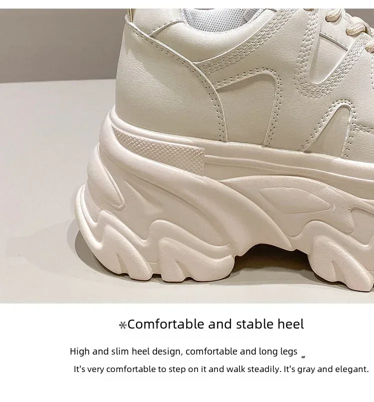 Trendy 2025 New Spring Summer Women's Shoes High Heel Increased Thick Bottom Flats White Casual Shoes Loafers
