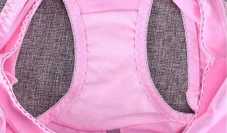 Large Size 110 Kg Triangle Underwear Women's Mesh High Waist Hip Fat Transparent Sexy Lingerie