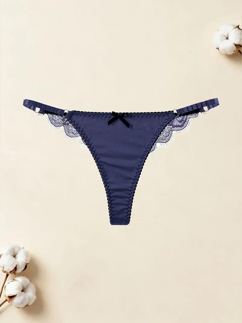 4-piece French sexy lace bow seamless women's thong comfortable soft sports yoga women's underwear