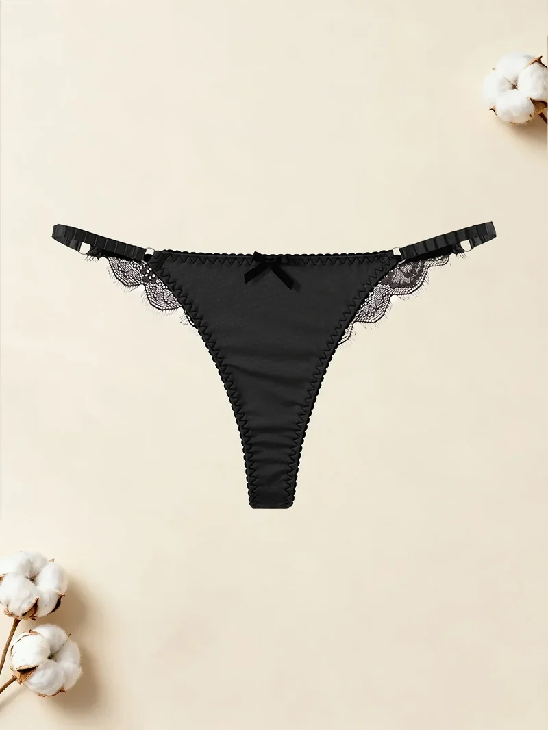 4-piece French sexy lace bow seamless women's thong comfortable soft sports yoga women's underwear