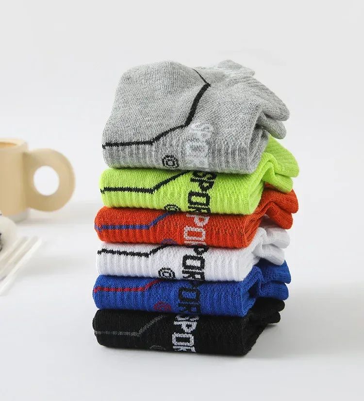 5 Pairs Men's Short Socks Sweat Absorbent and Odorous Basketball Running Sports Socks Breathable Mesh Men's Socks