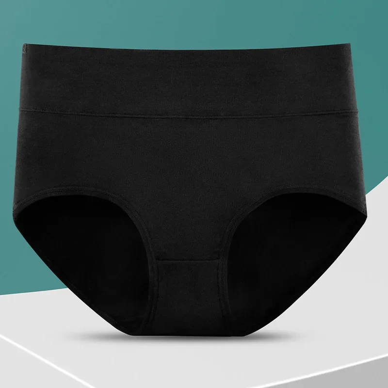 1Pcs Plus Size Women's Cotton Underwear High Waisted Tummy Control Panties Full Coverage Briefs Ladies Panty L-5XL