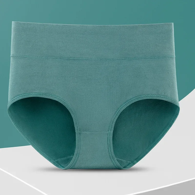 1Pcs Plus Size Women's Cotton Underwear High Waisted Tummy Control Panties Full Coverage Briefs Ladies Panty L-5XL