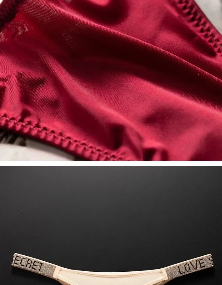 Letter Sexy Panties Women Thongs Rhinestones Diamonds G-string Sports Thong Low Waist Shorts Briefs T-back Fitness S-XL