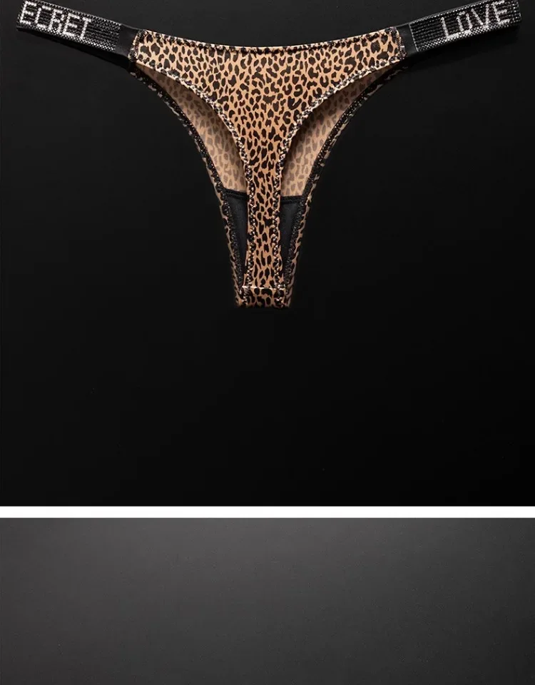 Letter Sexy Panties Women Thongs Rhinestones Diamonds G-string Sports Thong Low Waist Shorts Briefs T-back Fitness S-XL