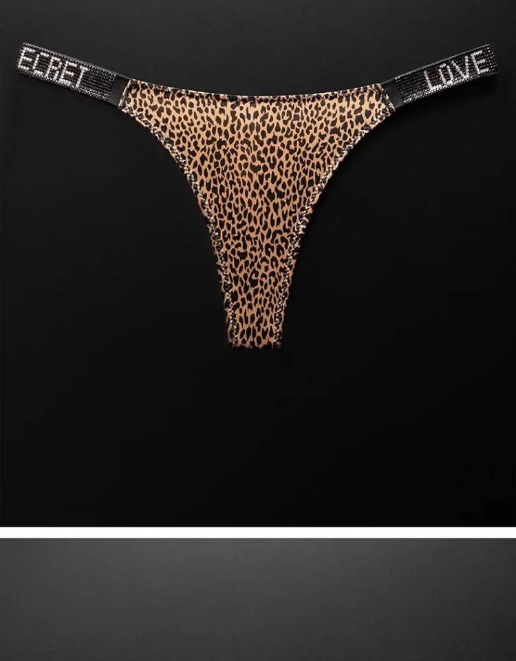 Letter Sexy Panties Women Thongs Rhinestones Diamonds G-string Sports Thong Low Waist Shorts Briefs T-back Fitness S-XL