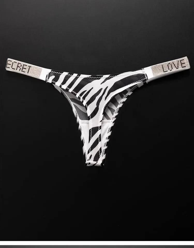 Letter Sexy Panties Women Thongs Rhinestones Diamonds G-string Sports Thong Low Waist Shorts Briefs T-back Fitness S-XL