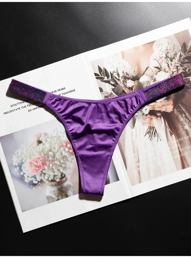 Letter Sexy Panties Women Thongs Rhinestones Diamonds G-string Sports Thong Low Waist Shorts Briefs T-back Fitness S-XL