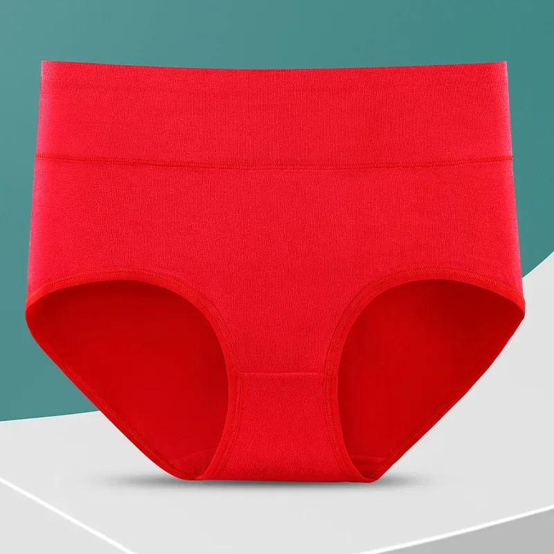 3Pcs Plus Size Women's Cotton Underwear High Waisted Tummy Control Panties Full Coverage Briefs Jacquard Ladies Panty L-5XL