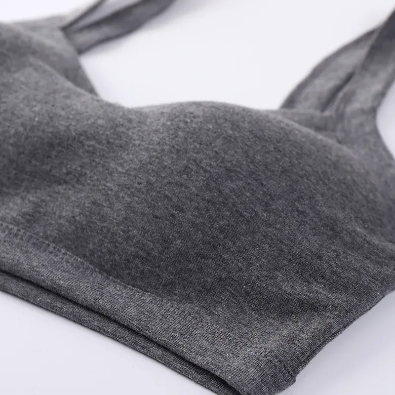 Seamless Push Up Bra for Women - Cotton Sports Bralette with Removable Pads, Wire-Free Comfort for Yoga & Daily Wear
