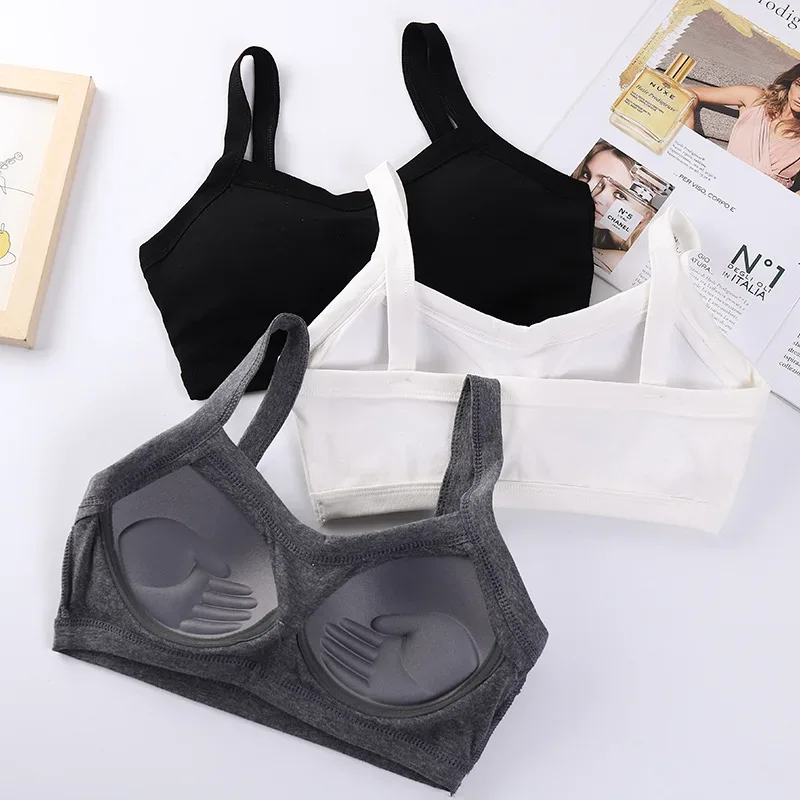 Seamless Push Up Bra for Women - Cotton Sports Bralette with Removable Pads, Wire-Free Comfort for Yoga & Daily Wear