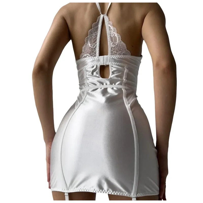 Women Strapless Sexy Lingerie Clothing Fashion Sexy Transparent Lace Body Shape Sexy Erotic Lingerie Tight Garter 여성 마이크로속옷
