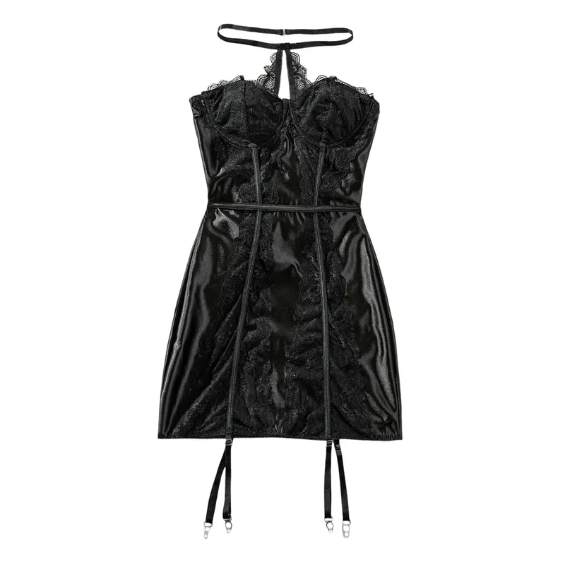 Women Strapless Sexy Lingerie Clothing Fashion Sexy Transparent Lace Body Shape Sexy Erotic Lingerie Tight Garter 여성 마이크로속옷