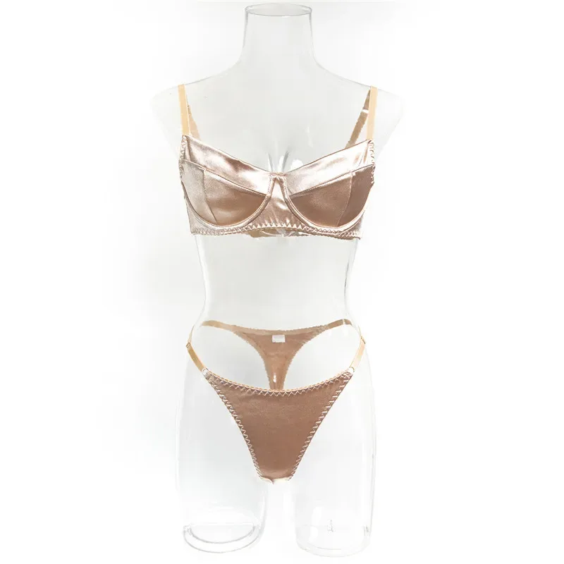 Sexy Bra Brief Sets Seamless Solid Brown Romantic Lingerie Women Vintage Thin Underwear Comfortable New Arrival Exotic Sets