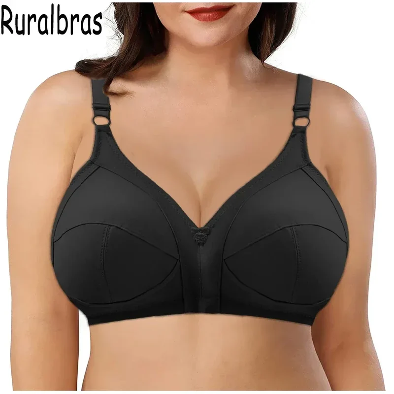 Ruralbras Sexy Full Cup C D E F G Bras For Women Push Up Seamless Comfortable Cotton Lingerie TOP Big Bust 36-52 Lace Undearwear