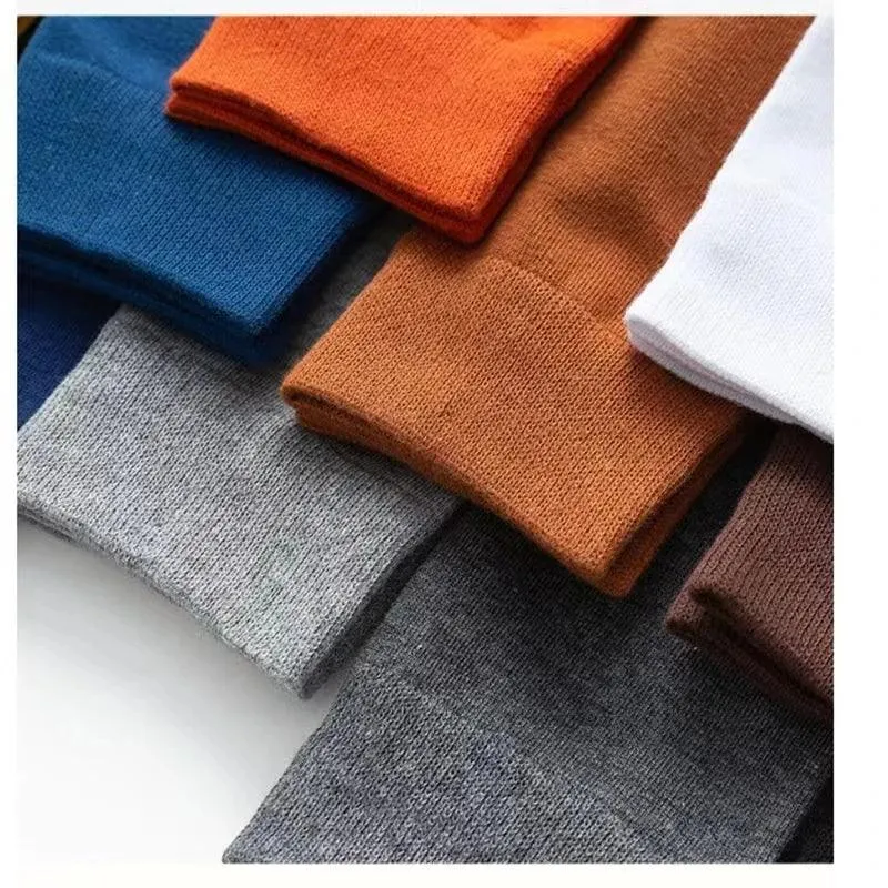 5/10 Pairs Black White Business Casual Sox Spring Autumn Warm Men's Socks Size38-44 Long Socks Men Dress Socks Male Gifts