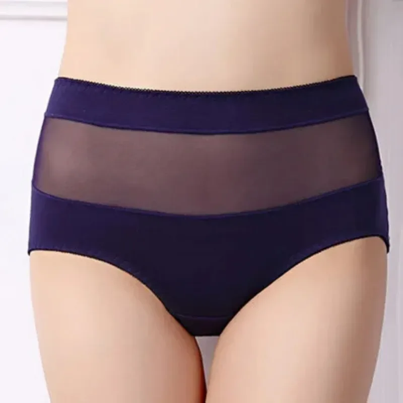 Large Size 110 Kg Triangle Underwear Women's Mesh High Waist Hip Fat Transparent Sexy Lingerie sexy panties women panties