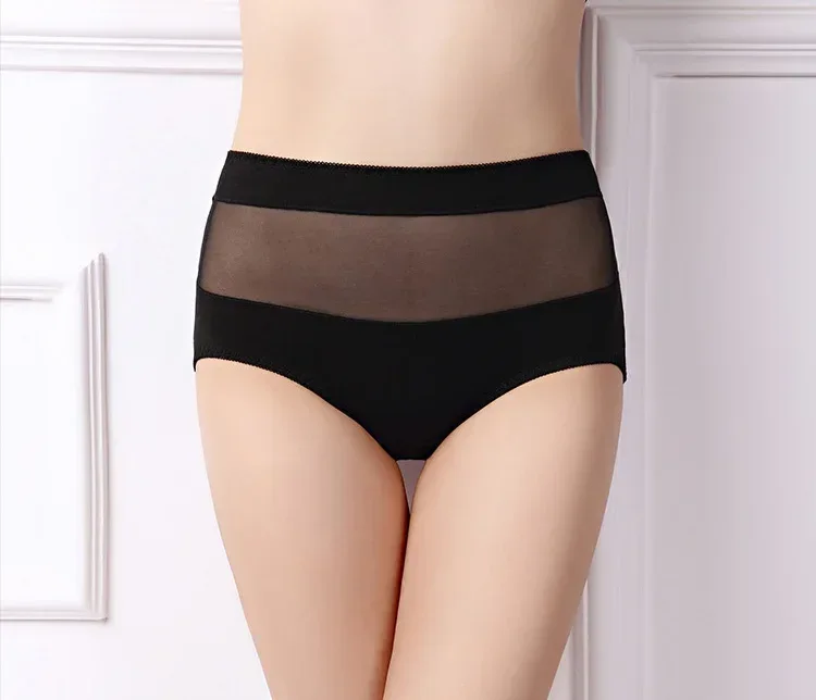 Large Size 110 Kg Triangle Underwear Women's Mesh High Waist Hip Fat Transparent Sexy Lingerie sexy panties women panties
