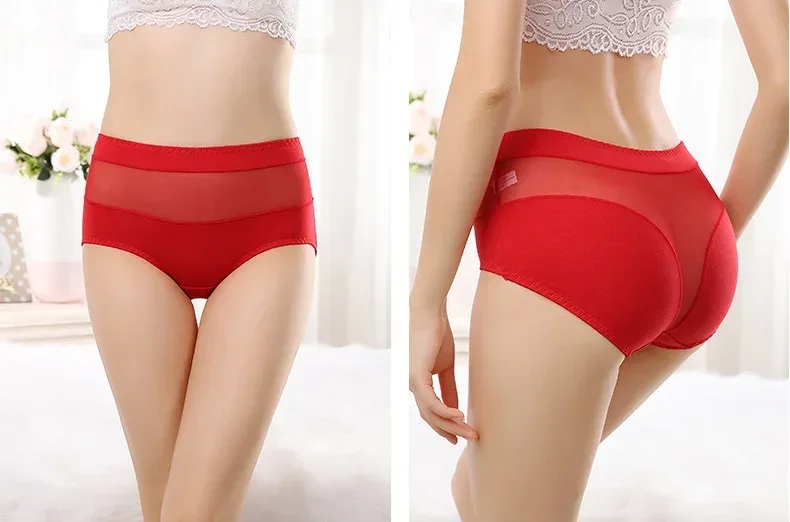 Large Size 110 Kg Triangle Underwear Women's Mesh High Waist Hip Fat Transparent Sexy Lingerie sexy panties women panties