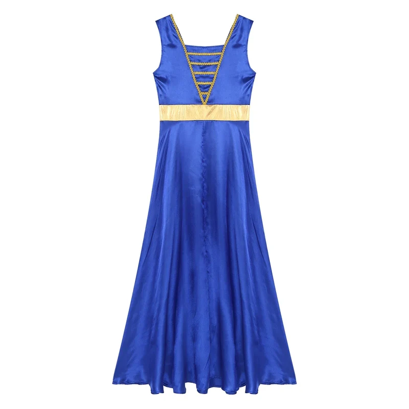 Women Robe Praise Lyrical Dance Dress Church Choir Worship Liturgical Performance Costume Sleeveless Tunic Gown Dancewear Clothe