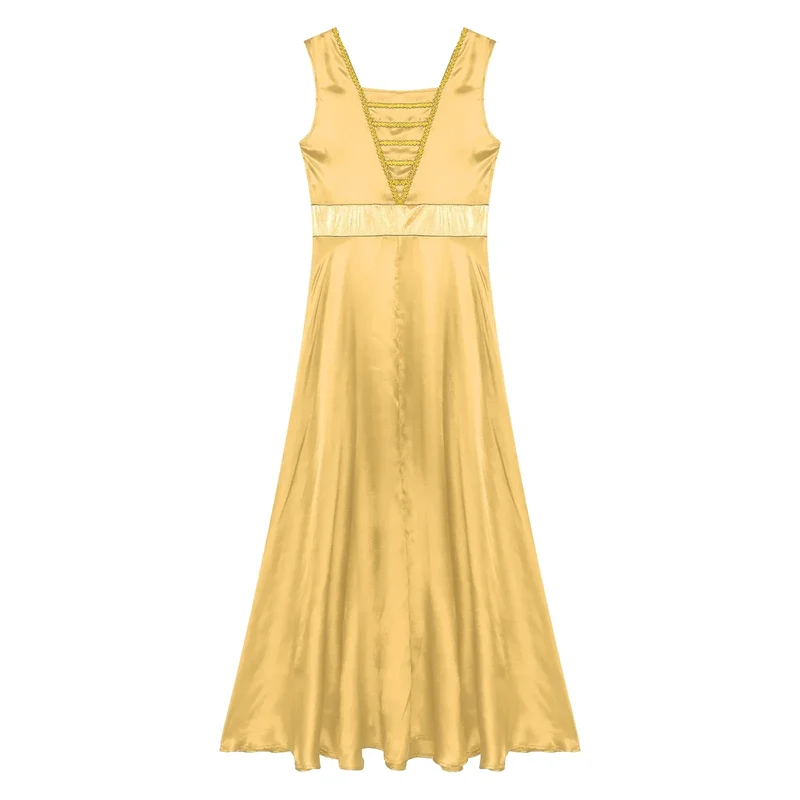Women Robe Praise Lyrical Dance Dress Church Choir Worship Liturgical Performance Costume Sleeveless Tunic Gown Dancewear Clothe