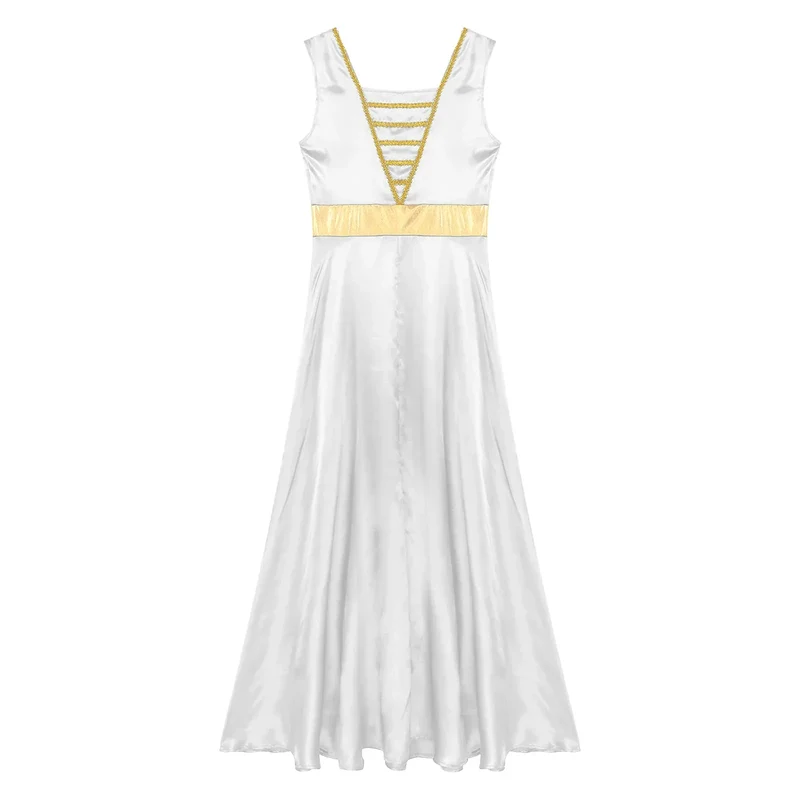 Women Robe Praise Lyrical Dance Dress Church Choir Worship Liturgical Performance Costume Sleeveless Tunic Gown Dancewear Clothe