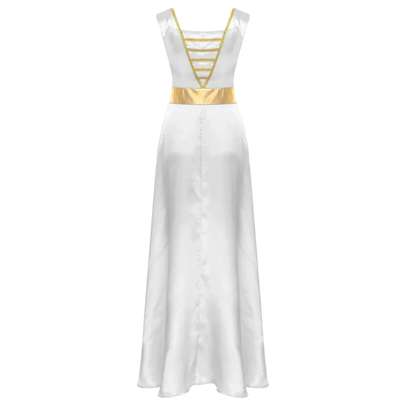 Women Robe Praise Lyrical Dance Dress Church Choir Worship Liturgical Performance Costume Sleeveless Tunic Gown Dancewear Clothe