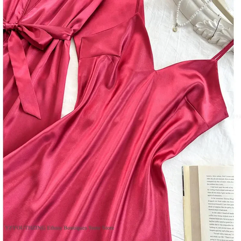 Bride Wedding Robe Dress Suit Women Rayon Bathrobe Gown Sleep Set Summer Homewear Sleepdress Casual Kimono Sleepwear Nightgown