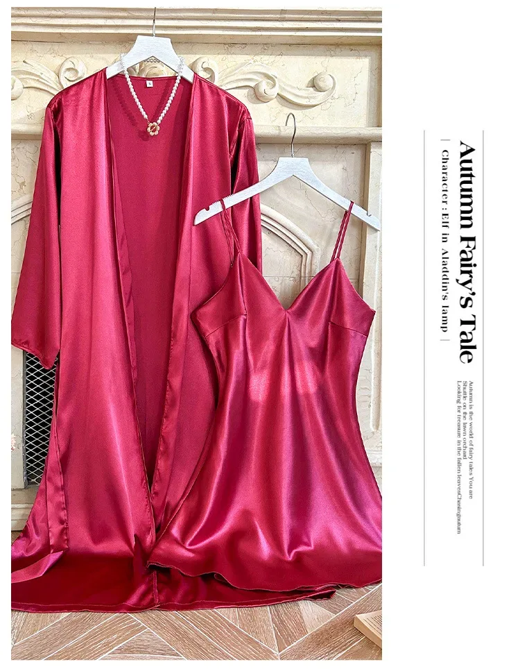 Bride Wedding Robe Dress Suit Women Rayon Bathrobe Gown Sleep Set Summer Homewear Sleepdress Casual Kimono Sleepwear Nightgown