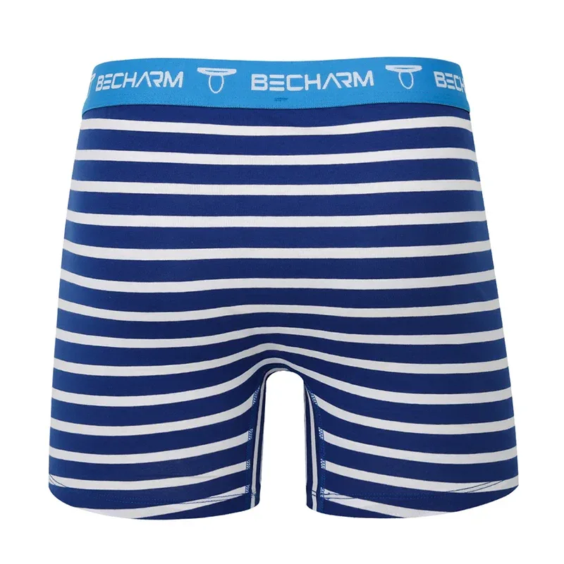 Men's Panties Boxers Shorts Printing Stripe Large Size U-shaped Set of Men Underpants Male Briefs Sexy Clothing Short Loose Long