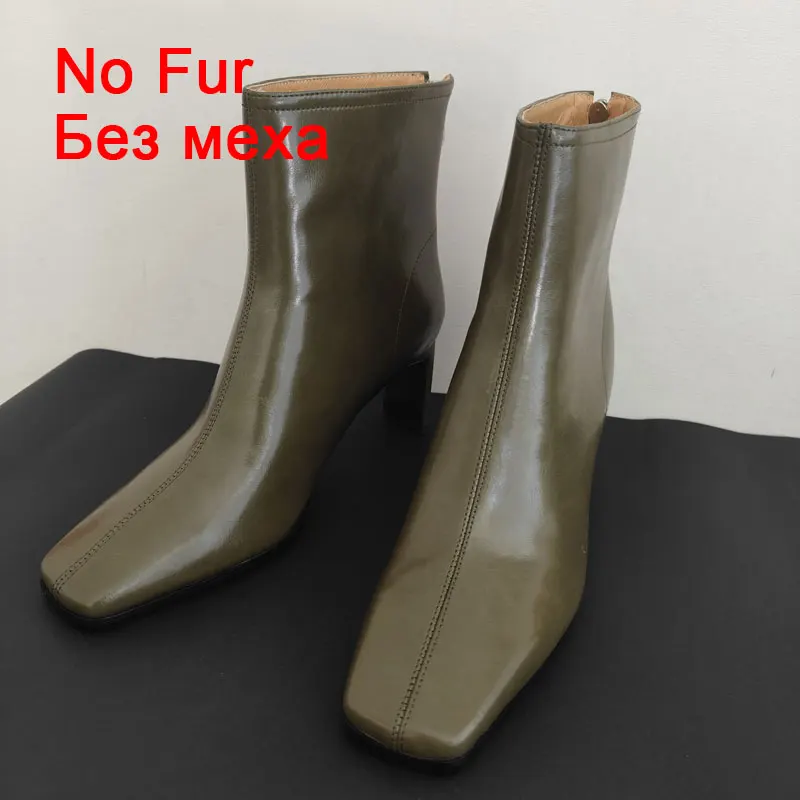 JOZHAMTA Size 34-43 Women Ankle Boots Real Leather Thick High Heel Shoes Fall Winter 2025 Casual Office Lady Dress Short Booties