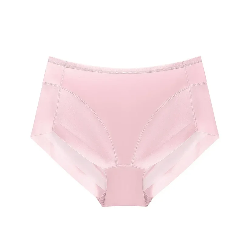 Ice Silk Women Underwear Panties Transparent Mesh Gauze Corset Waist Slimming Black Briefs Female Trainer Shaping Underpants2024