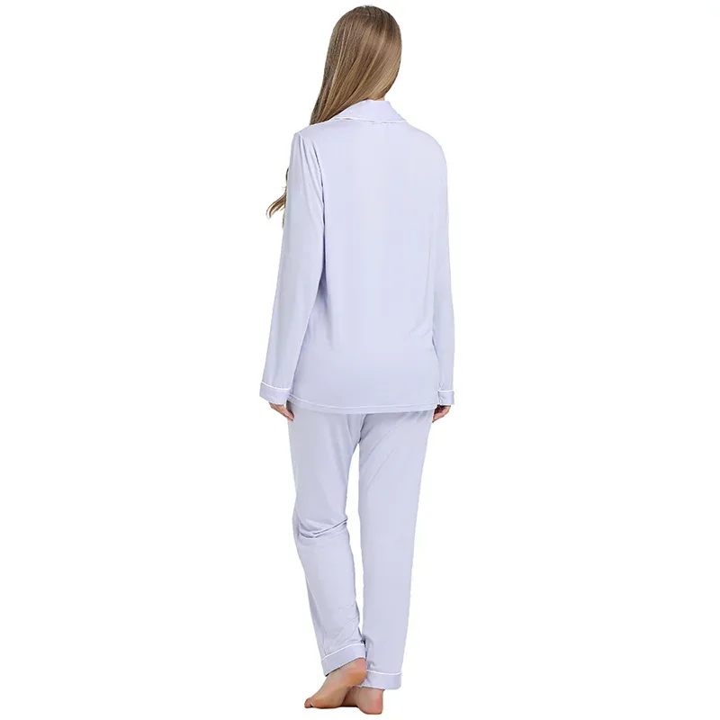 Joyaria Pajama Sets Women Long Sleeve Sleepwear Button Down Pj Pants Set Soft Bamboo Female Night Suit PJS Women Pyjamas Femmes