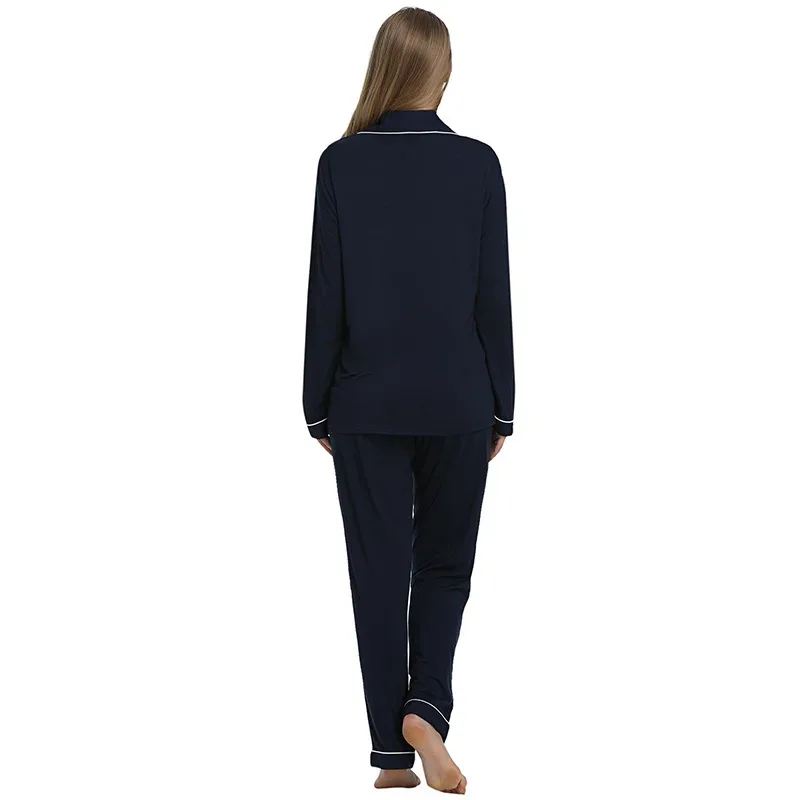 Joyaria Pajama Sets Women Long Sleeve Sleepwear Button Down Pj Pants Set Soft Bamboo Female Night Suit PJS Women Pyjamas Femmes