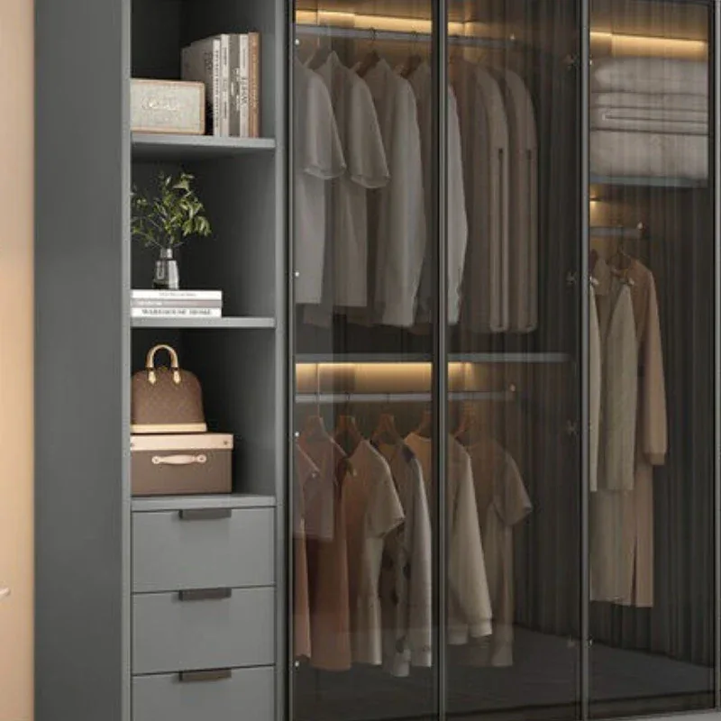 Aesthetic Black Dressing Wardrobe Display Waterproof Luxury Closet Wardrobe Storage Clothing Ropero Para Gurdar Ropa Furnitures