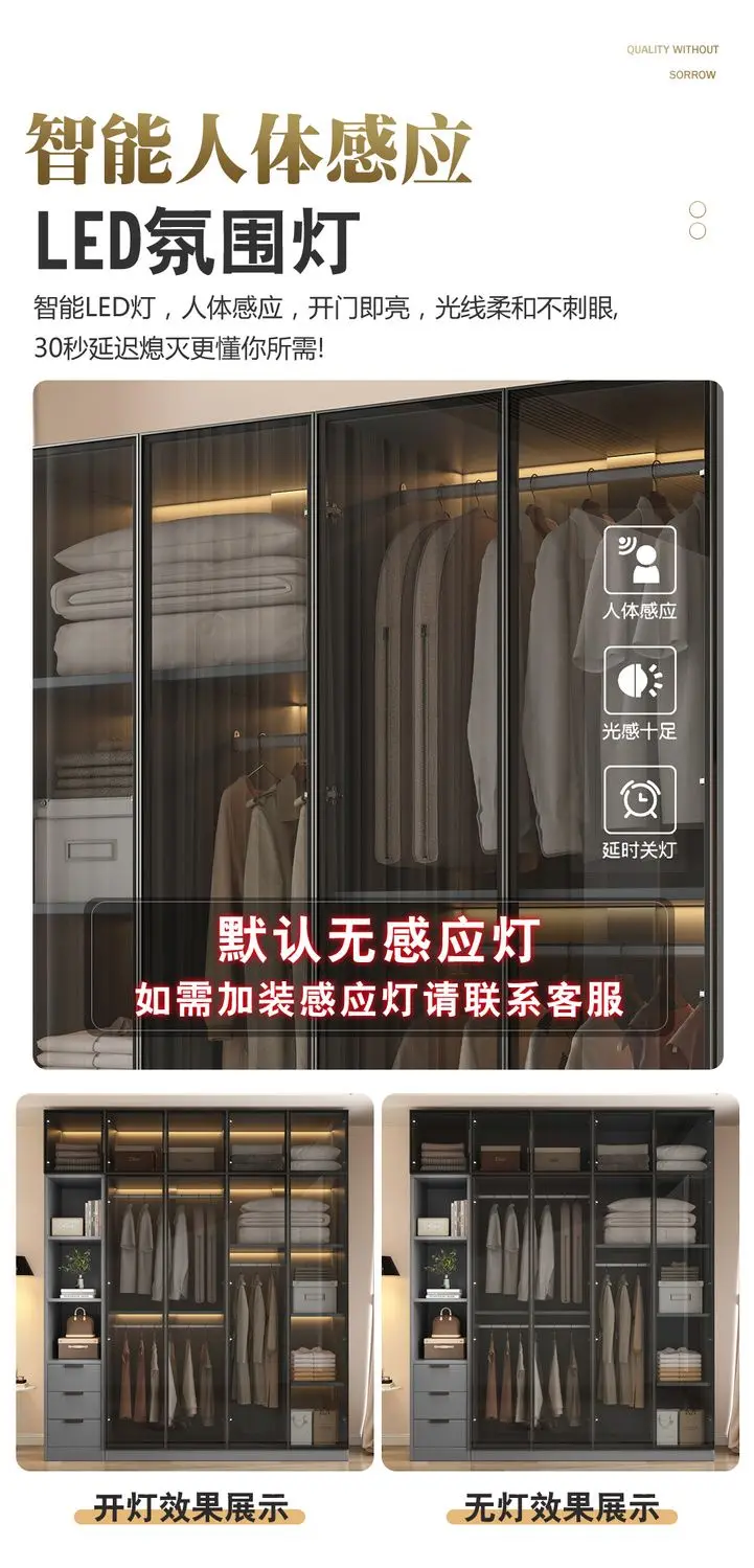 Aesthetic Black Dressing Wardrobe Display Waterproof Luxury Closet Wardrobe Storage Clothing Ropero Para Gurdar Ropa Furnitures