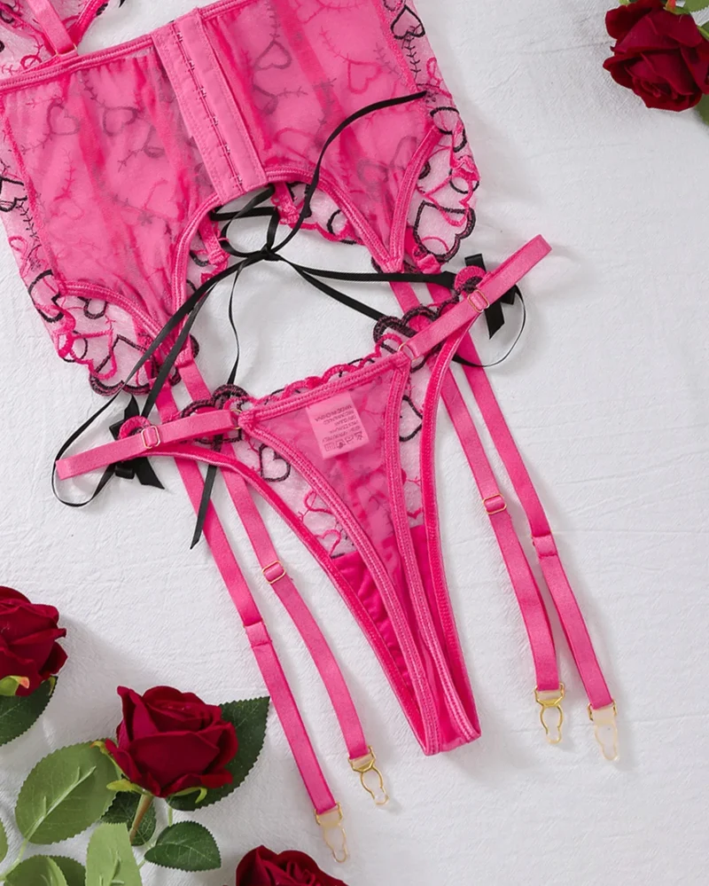 Diccvicc Women Underwear Lace Up Corset Tops Panty Set Onlyfans Darling Lingerie Sexy Intimates Romantic Outfits Female Clothes