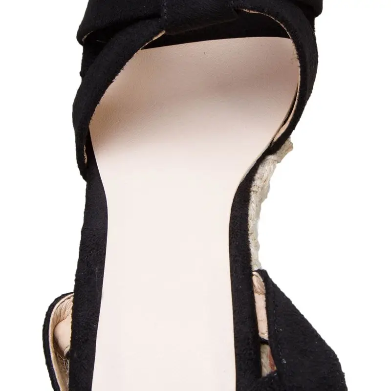 REAVE CAT Brand Women Sandals Open Toe Flock Suede Wedges 11cm Platform Buckle Strap Big Size 44 45 46 Soft Leisure Daily Shoes