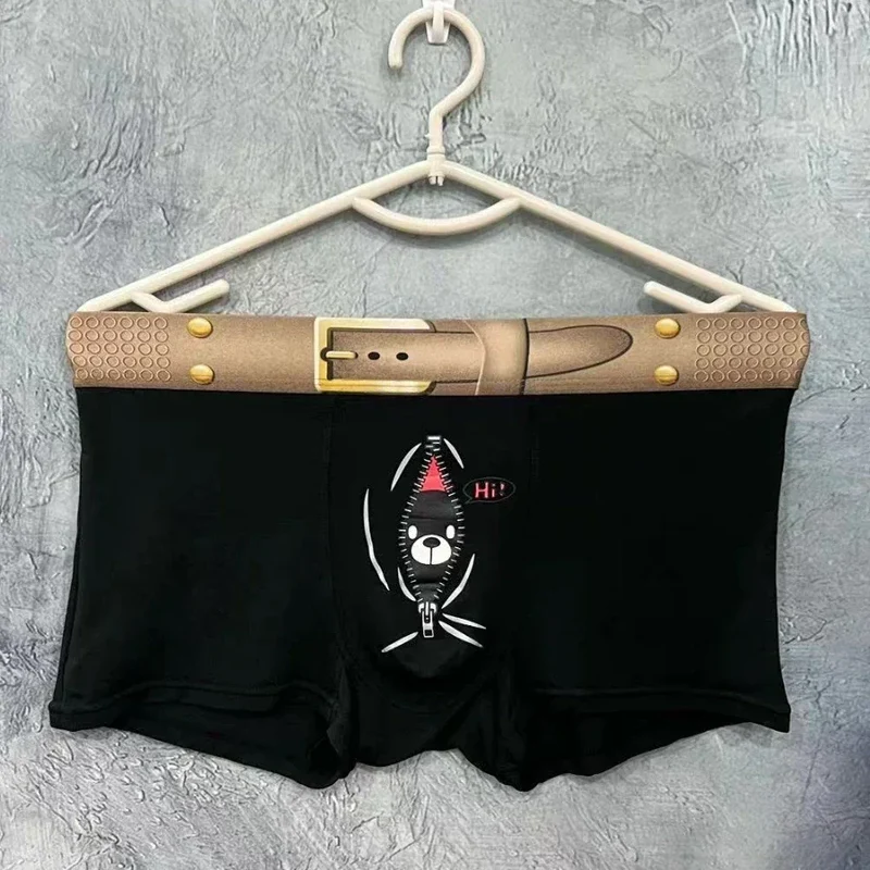 New Fashion Designer Underwear Man Novelty Underpants Men Boxers Cartoon Funny Print Male Boxer Briefs Modal Men's Panties Men