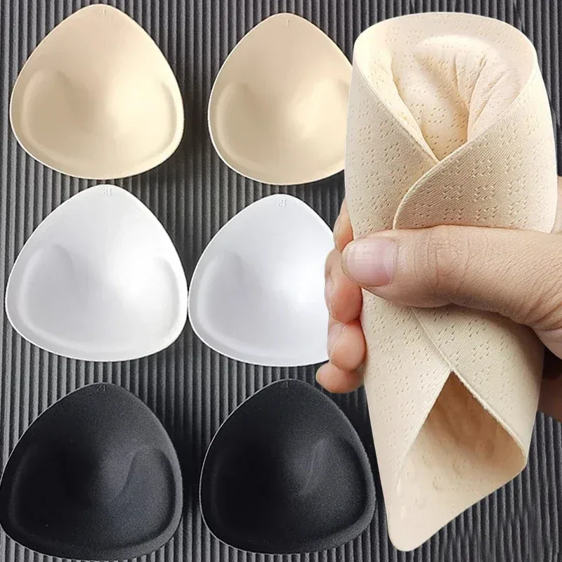 Invisible Triangle Sponge Push Up Bra Pads Women Sexy Inserts Underwear Sponge Swimsuit Bikini Breast Enhancers Chest Cup Pads
